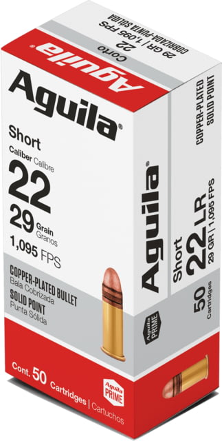 Aguila Ammunition .22 Short HV SP 29 Grain Brass Case Rimfire Ammo 50RD BOX - Aguila Ammunition