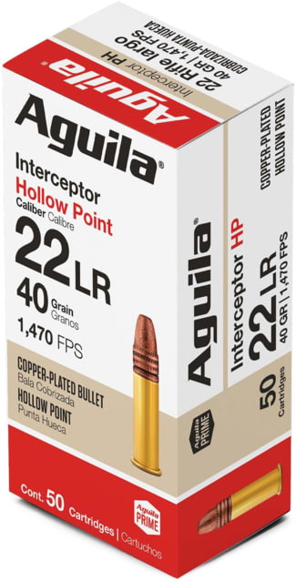 ila Ammunition .22LR Case Lot Interceptor 40 Grain Lead Hollow Point Brass Case 50 Rounds Ammo