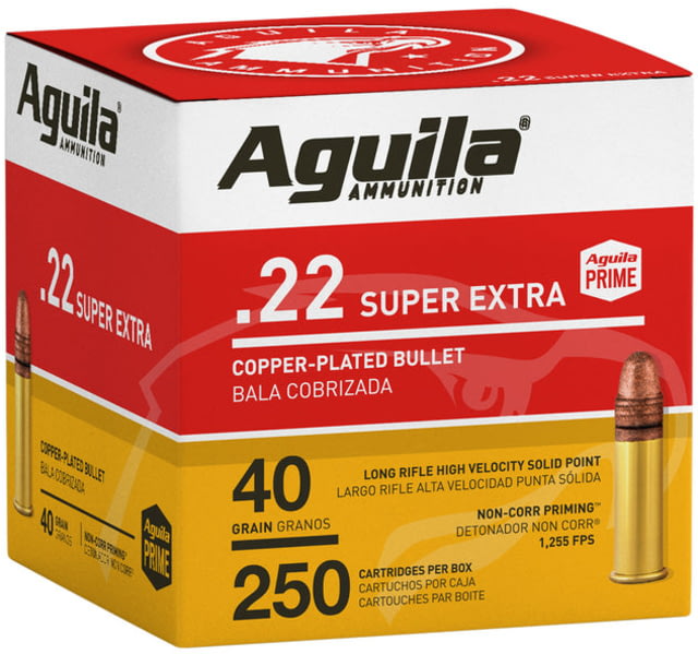 Aguila Ammunition .22LR HV SP 40 Grain Brass Case Rimfire Ammo 250 Bulk PK - Aguila Ammunition