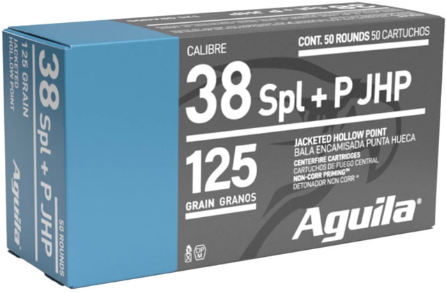 Aguila Ammunition .38 Special 125 Grain Jacketed Hollow Point Brass Cased Pistol Ammo 50 Rounds - Aguila Ammunition