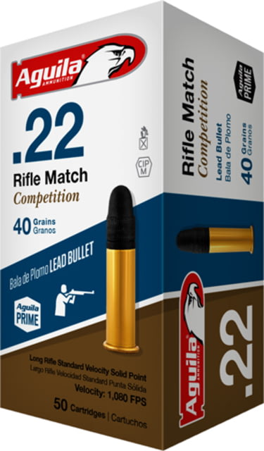 Aguila Ammunition Aguila Ammo Rifle Match .22lr 1080fps. 40gr. Lead Rn 50-pack - Aguila Ammunition