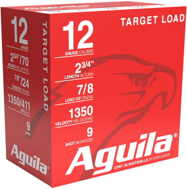 Aguila Ammunition Competition 12 Gauge 7/8 Oz 2 3/4in 9 Shot Centerfire Shotgun Ammo 25 Rounds ila Ammunition Competition 12 Gauge 7/8 Oz 2 3/4in 9 Shot Centerfire Shotgun 25 Rounds Ammo