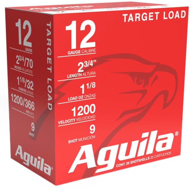 Aguila Ammunition Heavy Target Shotshells 12 Gauge 2-3/4in 1-1/8oz 1200 Fps Size 9 Shotgun Ammo 25 Rounds ila Ammunition Heavy Target Shotshells 12 Gauge 2-3/4in 1-1/8oz 1200 Fps Size 9 Shotgun 25 Rounds Ammo