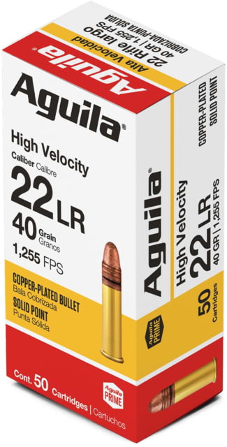 ila Ammunition High Velocity .22 Long Rifle 40 Grain Copper Plated Lead Round Nose Brass Cased 50 Rounds Ammo