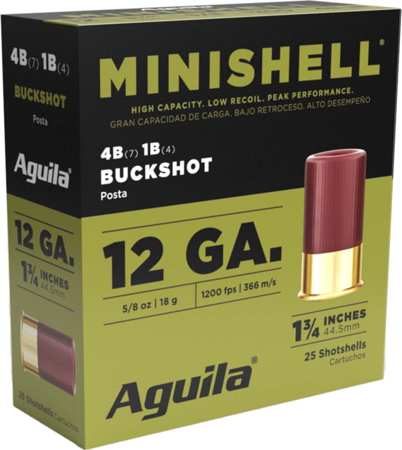 ila Ammunition Minishell 12 Gauge 1 3/4in Shotgun Buckshot 25 Rounds Ammo