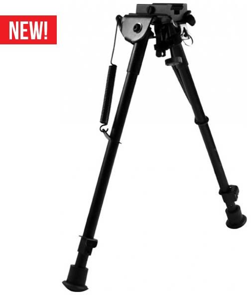 AIM Sports Inc 10in H. Style Spring Tension Bipod Black Large - Aim Sports Inc
