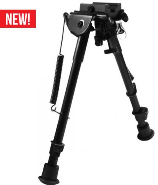 AIM Sports Inc 9in H. Style Spring Tension Bipod Black Medium - Aim Sports Inc