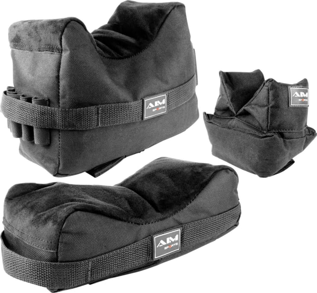 AIM Sports Inc Front & ReAR Shooting Bags/3 Bag Set Black Medium  Black Medium - Aim Sports