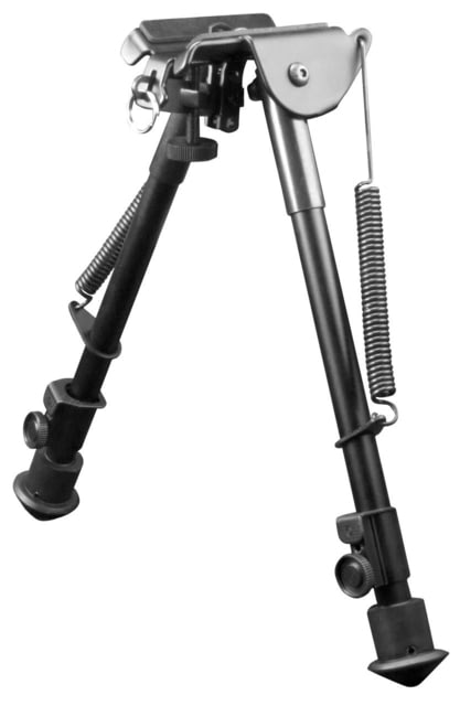 AIM Sports Inc 9in H. Style Spring Tension Bipod Black Medium  Black Medium - Aim Sports Inc