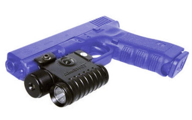 Aimshot Green Laser/Flashlight Combo w/ Rail Mount & Trigger Mount - Pistols Black - Aimshot