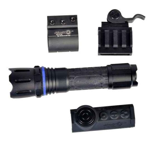 AimSHOT White Wireless Tactical Flashlight Kit with Quick Release Rail Mount Black - Aimshot