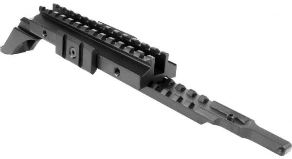 AimSports AK/Saiga Adjustable Top Rail Mount w/ Tri-Rail Black - Aim Sports