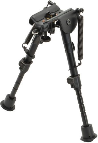 Aimtech Stud Mount 6-9 in Adjustable Notched Leg Bipod Heavy Duty Black - Aimtech