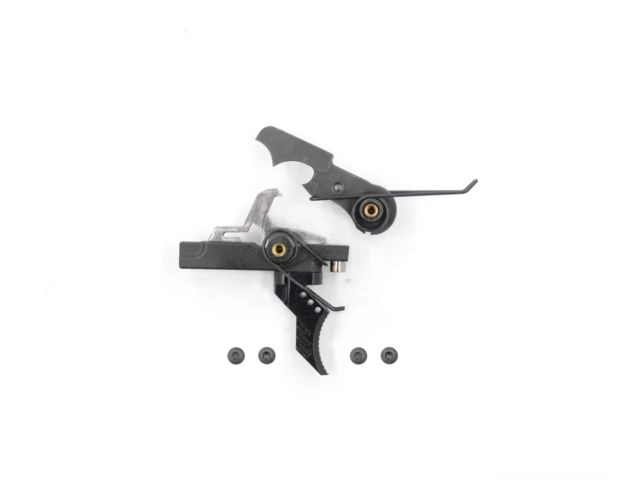 Airborne Arms Geronimo Trigger System Extended Reach Talon AR-9/ AR-10/ AR-15 3-4 lb Pull Weights Ambidextrous Curved Black Extended - Airborne Arms