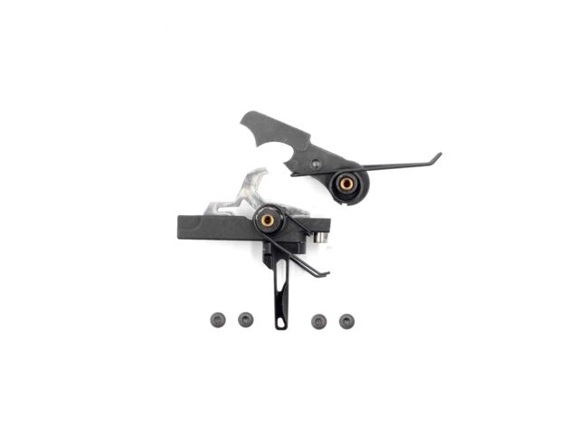 Airborne Arms Geronimo Trigger System Straight Talon AR-9/ AR-10/ AR-15 3-4 lb Pull Weights Ambidextrous Flat Black Small - Airborne Arms