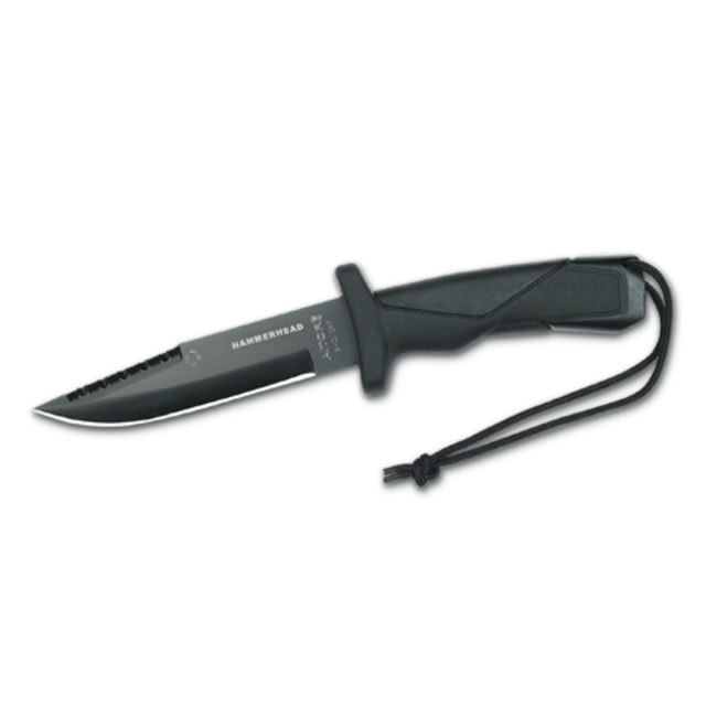 Aitor Hammerhead Fixed Blade Knife5.9in Black Steel Blade Black rubber Handle - Aitor