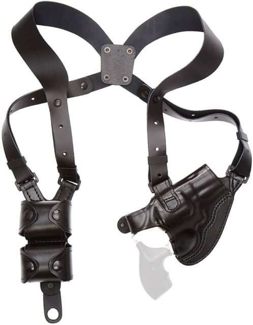 Aker Leather Comfort-Flex Revolver Shoulder Holster Smith & Wesson J-Frame Revolver Left Hand Plain Black - Aker Leather