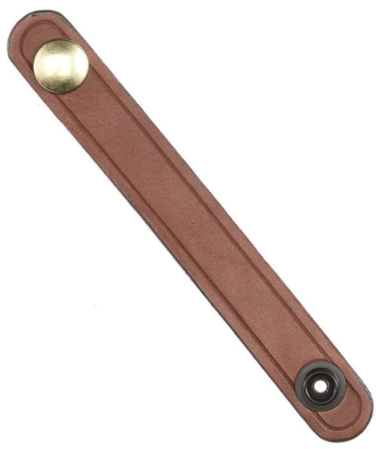 Aker Leather 3/4-Inch Detective Belt Keeper Brass Snap Small Plain Tan - Aker Leather