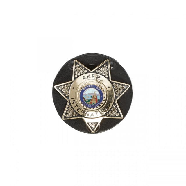 Aker Leather Star Badge Holder Black - Aker Leather