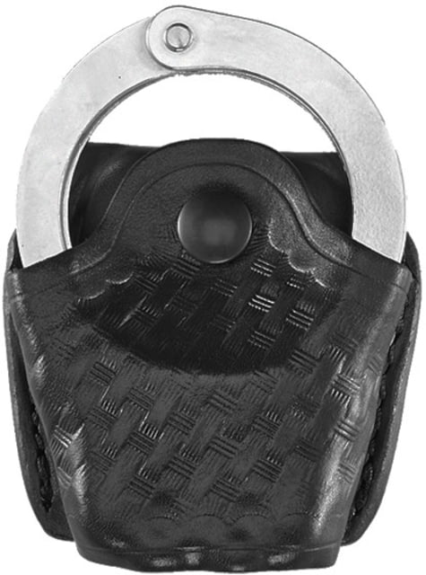 Aker Leather Open Top Hinged Handcuff Case Black - Aker Leather