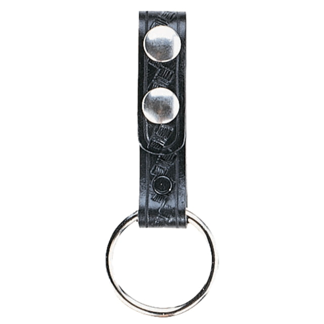 Aker Leather Baton Ring No Snap No Ring Small Basketweave Black - Aker Leather