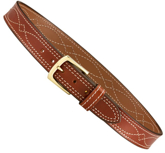 Aker Leather Fancy Stitch Belt 1-1/2 32 in Plain Tan - Aker Leather