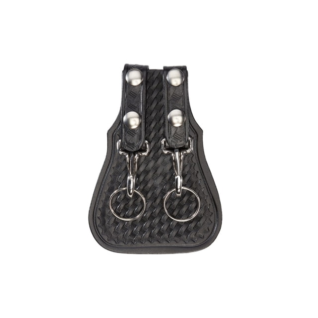 Aker Leather Key Flap Double Jailers Brass Basketweave Black A562-BW - Aker Leather