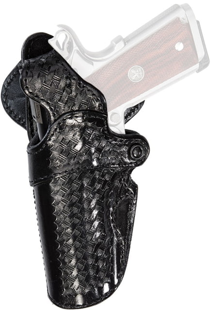 Aker Leather Model 118 Blue Line Drop Loop Duty Holster Colt  Left Basketweave Black - Aker Leather