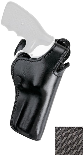Aker Leather Model 123 Patrolman Revolver Duty Holster Smith & Wesson K-Frame Revolver 4in Right Basketweave Black - Aker Leather