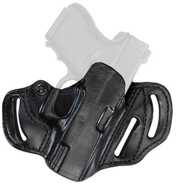 Aker Leather Model 166A Classic 3 Slot Strapless Open Top Holster Glock  Right Plain Black - Aker Leather