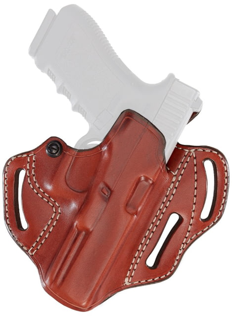 Aker Leather Model 166A Classic 3 Slot Strapless Open Top Holster Colt 1911 Commander 4in Left Plain Tan - Aker Leather