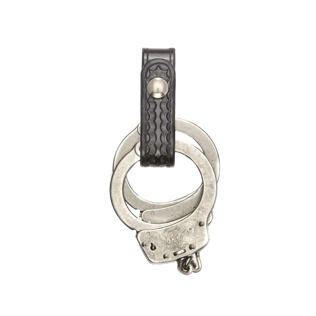 Aker Leather Model 504 1inch Wide Handcuff Strap Basketweave Black A504-BW - Aker Leather