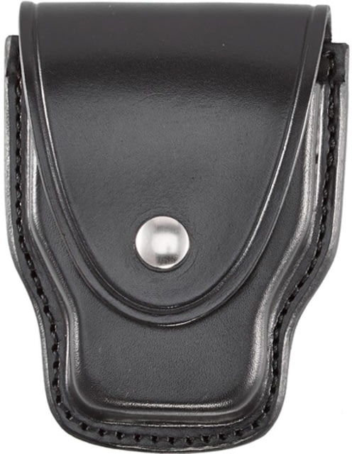 Aker Leather Model 508 Handcuff Case Small Brass Snap Plain Black - Aker Leather