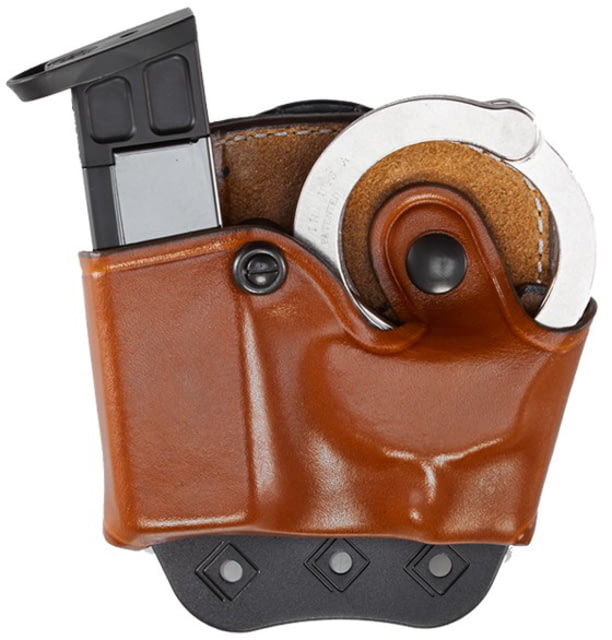Aker Leather Model 519 D.M.S. Combo Mag And Handcuff Cases .40 S&W/9mm Luger Double Stack Right Plain Tan - Aker Leather