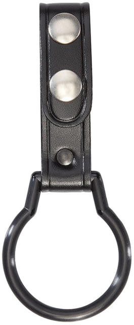 Aker Leather Model 540 D-cell Flashlight Ring Strap Plain Black Snap Small - Aker Leather