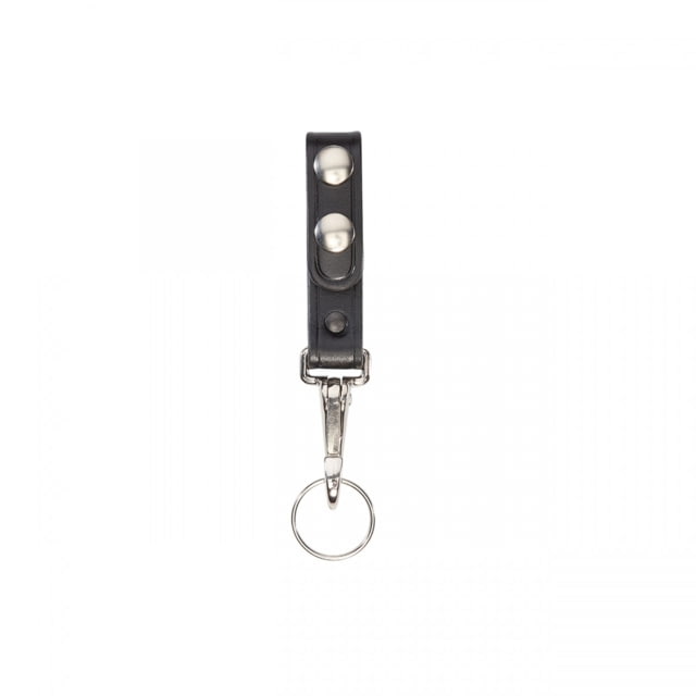 Aker Leather Model 561 Key Strap Holder Plain Black Snap Small - Aker Leather