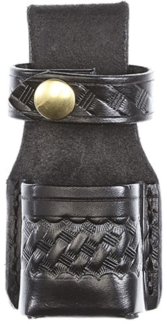 Aker Leather Model 576 MK VI Mace Case Brass Snap Medium Basketweave Black - Aker Leather