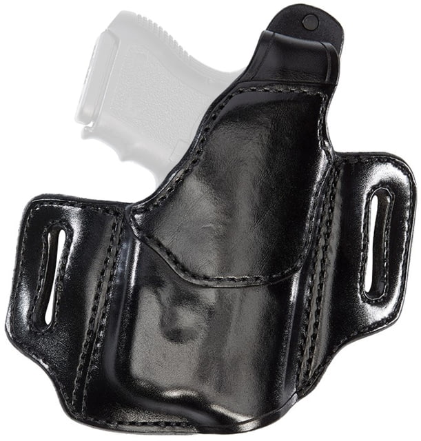 Aker Leather Nightguard Compact OWB Holster Glock 19/23 Streamlight TLR-3 Right Plain Black - Aker Leather
