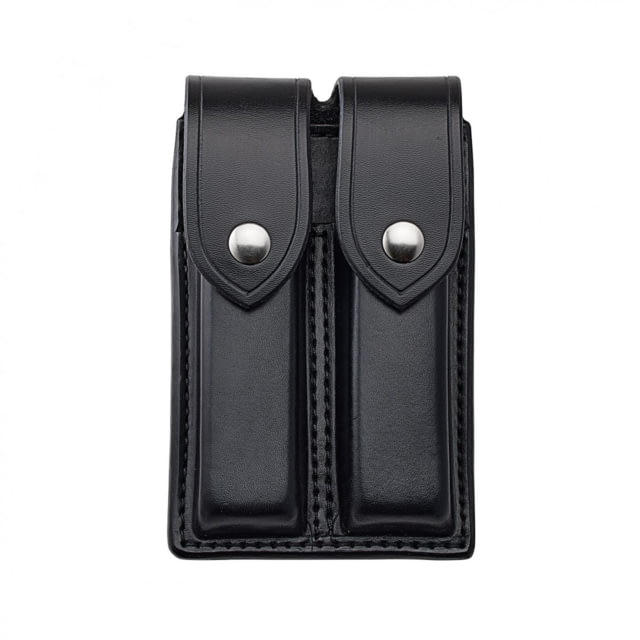Aker Leather Quad Magazine Extended Pouch Medium SIG Sauer Chrome Snap Plain Black - Aker Leather