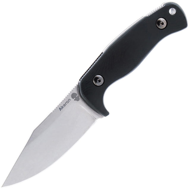 Akeron Eklipse by Tony Lopes Folding Knife 3" stonewash finish Bohler N690 stainless blade Black G10 handle EKLIPSE BLACK G10/STONEWASH - Akeron