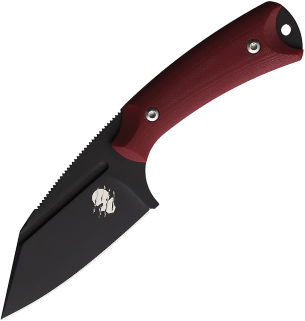 Akeron La Sanction Fixed Blade Knife By Bastinelli 2.75in Black Stonewash Bohler N690 SS Blade Red G10 Handle Kydex Sheath LA SANCTION RED G10 PVD - Akeron