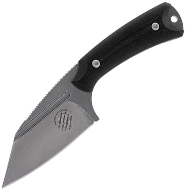 Akeron La Sanction by Bastinelli Folding Knife 2.75" stonewash finish Bohler N690 stainless blade Black G10 handle LA SANCTION G10 BLACK - Akeron