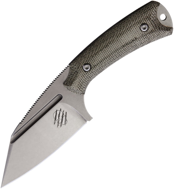 Akeron La Sanction by Bastinelli Grn Knife 2.75" stonewash finish Bohler N690 stainless blade Green canvas micarta handle LA SANCTION GREEN MICARTA SW - Akeron