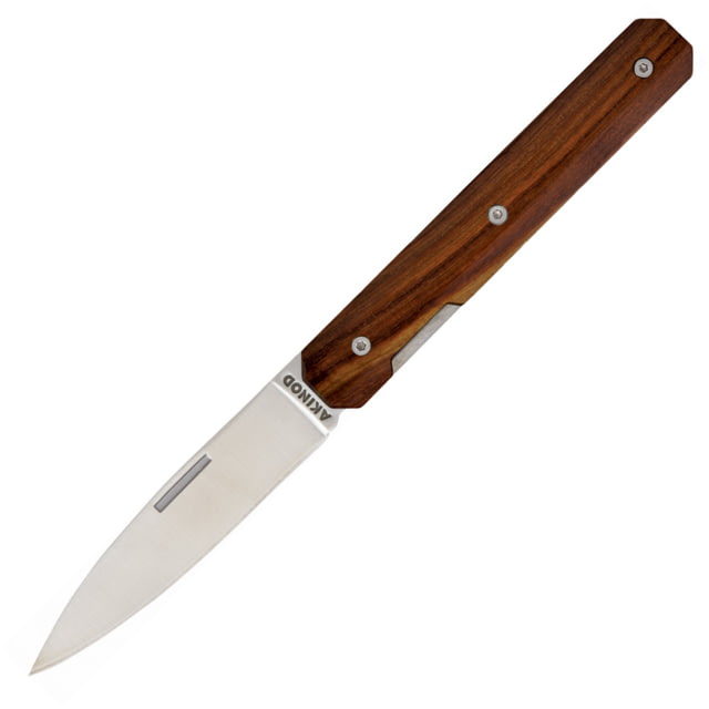 Akinod 18H07 Paring Linerlock Folding Knife 2.88" satin finish stainless blade Coralwood handle