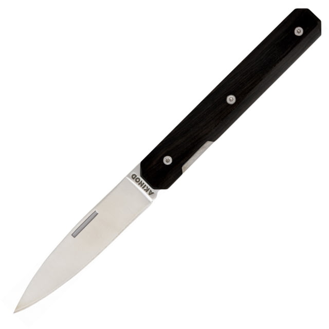 Akinod 18H07 Paring Linerlock Folding Knife 2.88" satin finish stainless blade Ebony wood handle