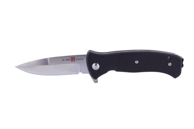 Al Mar Knives Mini S.E.R.E. 2020 G Series Folding Knife Spring Assist D2 3 in Traditional G10 Black - Al Mar Knives