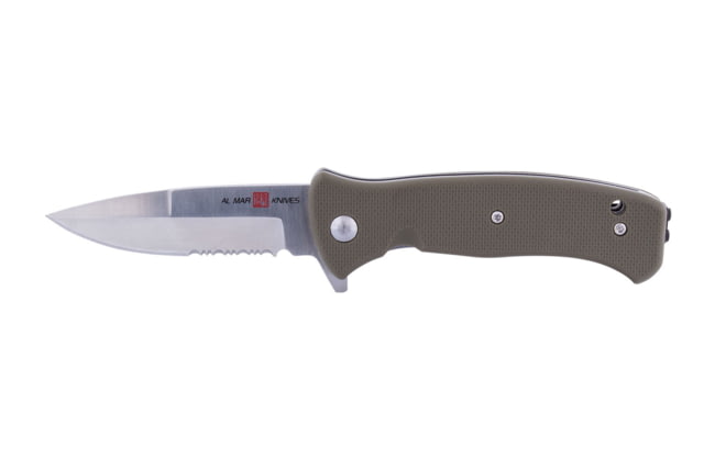 Al Mar Knives Mini S.E.R.E. 2020 OD Green Series Folding Knife Spring Assist 8Cr 3 in Combo OD Green - Al Mar Knives