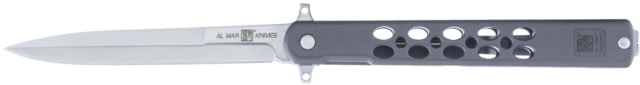 Al Mar Knives Quicksteel Folding Knife 4in Closed 3in Satin Stainless Steel Blade Gray Stainless Steel Handle - Al Mar Knives