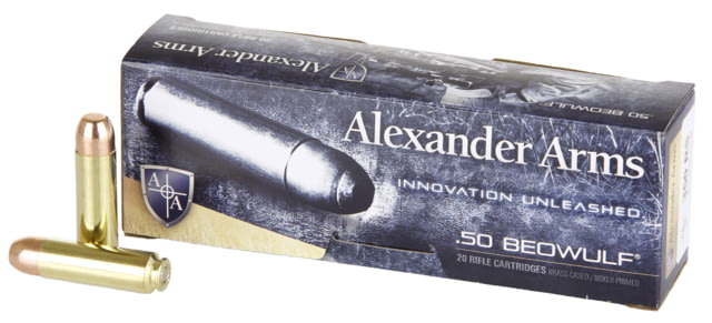 xander Arms Loaded .50 Beowulf 350 Grain Round Shoulder Centerfire Rifle Box Of 20 Ammo