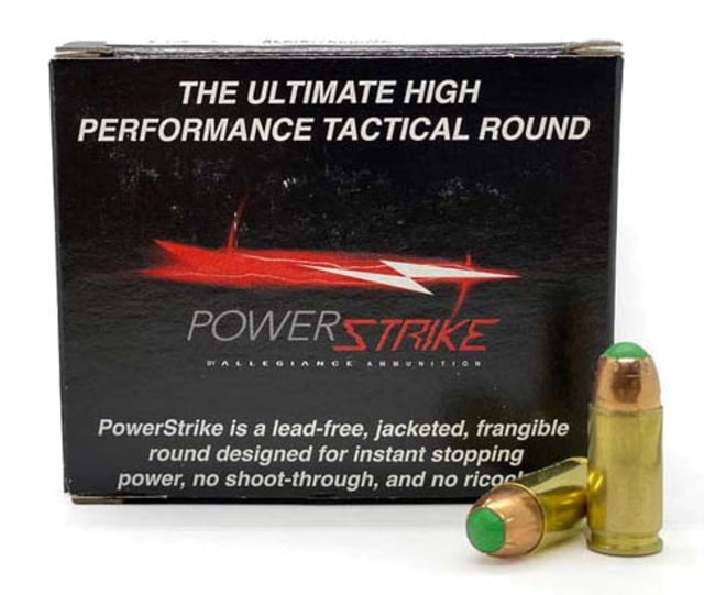 egiance Ammunition PowerStrike 9mm Luger 115 Grain Ballistic Tip Round Nose Brass Cased Pistol 20 Rounds Ammo